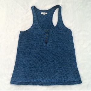 Like New Madewell Blue Slub Racerback Tank Top